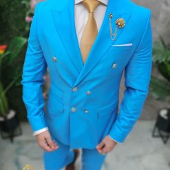 Costum de barbati bleu Sacou si Pantalon C4666 3