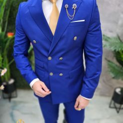 Costum de barbati indigo Sacou si Pantalon C4656 2