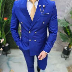 Costum de barbati indigo Sacou si Pantalon C4656 3