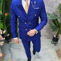 Costum de barbati indigo Sacou si Pantalon C4656 4