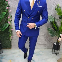 Costum de barbati indigo Sacou si Pantalon C4656 5