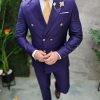 Costum de barbati mov: Sacou si Pantalon - C4664-Costume