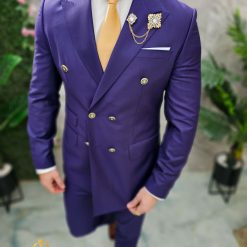 Costum de barbati mov Sacou si Pantalon C4664 3
