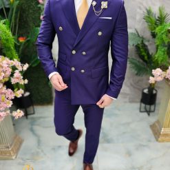 Costum de barbati mov Sacou si Pantalon C4664 5