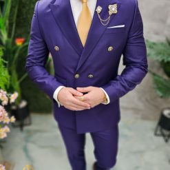 Costum de barbati mov Sacou si Pantalon C4664 6