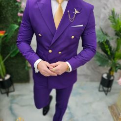 Costum de barbati mov Sacou si Pantalon C4668 3