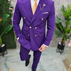 Costum de barbati mov Sacou si Pantalon C4668 4