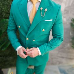 Costum de barbati verde Sacou si Pantalon C4657 3