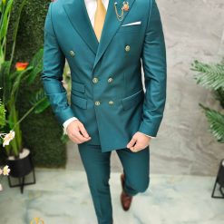 Costum de barbati verde Sacou si Pantalon C4667 5