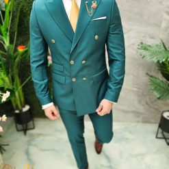 Costum de barbati verde Sacou si Pantalon C4667 7