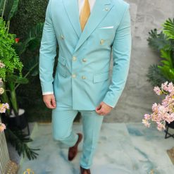 Costum de barbati verde menta Sacou si Pantalon C4659 3