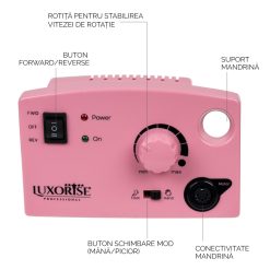 Freza unghii profesionala XPRESS FORCE LUXORISE 30000 RPM Roz 6