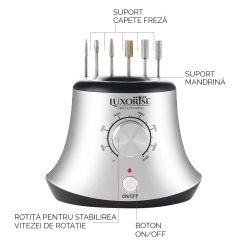 Freza unghii profesionala iFORCE PRO LUXORISE 30.000 RPM Silver 7