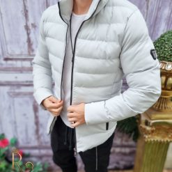 Geaca de iarna barbateasca Gri deschis din fas GC619 2