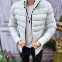 Geaca de iarna barbateasca Gri deschis din fas GC619 3