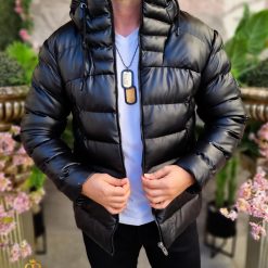 Geaca groasa neagra cu gluga GC804 4