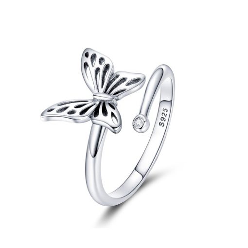 Inel reglabil din argint Beautiful Butterfly-Inele >> Inele din argint