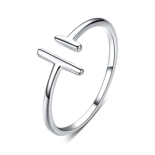 Inel reglabil din argint T Shape Ring-Inele >> Inele din argint