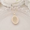 Lantisor Identitate Gravată - Pandantiv oval cu amprenta - Argint 925 placat cu Aur Galben 18K-Personalizate >> Tip Bijuterie >> Bijuterii cu amprenta >> Noutati