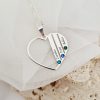 Lantisor Inima familiei - 3 nume si cristale Swarovski - Argint 925-Personalizate >> Ocazie >> Familia mea