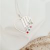 Lantisor Inima familiei - 4 nume si cristale Swarovski - Argint 925-Personalizate >> Ocazie >> Familia mea