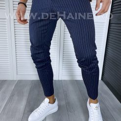 Pantaloni barbati casual regular fit bleumarin in dungi B1705 F2.1.2-Pantaloni > Pantaloni casual