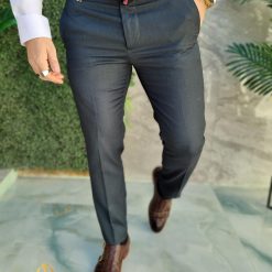 Pantaloni eleganti verde inchis Slim Fit croiala conica– PN801 3