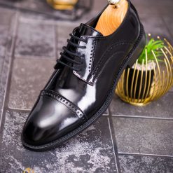 Pantofi de barbati negru din piele naturala P1818 4