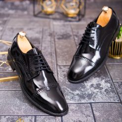 Pantofi de barbati negru din piele naturala P1818 5