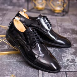 Pantofi de barbati negru din piele naturala P1818 6