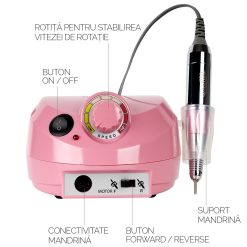 Pila electrica profesionala PowerPRO Elite LUXORISE 30.000 RPM Pink 5