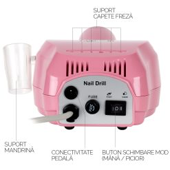 Pila electrica profesionala PowerPRO Elite LUXORISE 30.000 RPM Pink 6