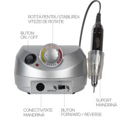 Pila electrica profesionala PowerPRO Elite LUXORISE 30.000 RPM Silver 4