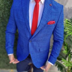 Sacou de barbati Slim Fit Albastru SC874 4