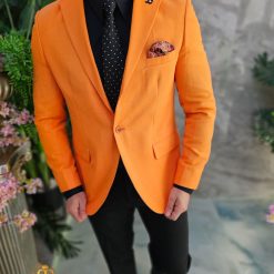 Sacou de barbati Slim Fit Portocaliu SC871 3