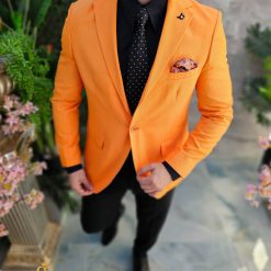 Sacou de barbati Slim Fit Portocaliu SC871 4