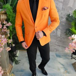 Sacou de barbati Slim Fit Portocaliu SC871 5