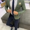 Sacou slim fit verde pal New Collection 2019 - SC162-Sacouri