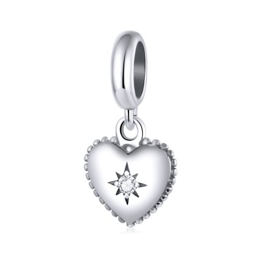 Talisman din argint Heart and Star-Talismane >> Talismane din Argint (toate)