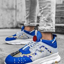 Adidasi Sport de barbati cu talpa inalta ultra light albastri – AD74 3