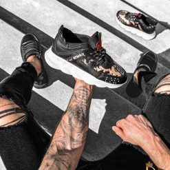 Adidasi Sport de barbati cu talpa inalta ultra light negri – AD77 4