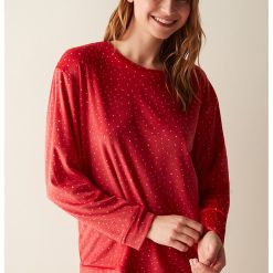 Bluza de trening cu stele Star Red-FEMEI-IMBRACAMINTE/Pijamale si halate de baie