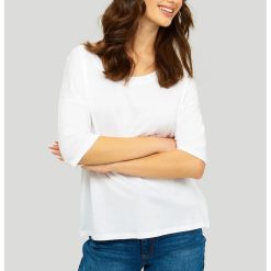 Bluza din amestec de bumbac si modal cu maneci cazute-FEMEI-IMBRACAMINTE/Bluze