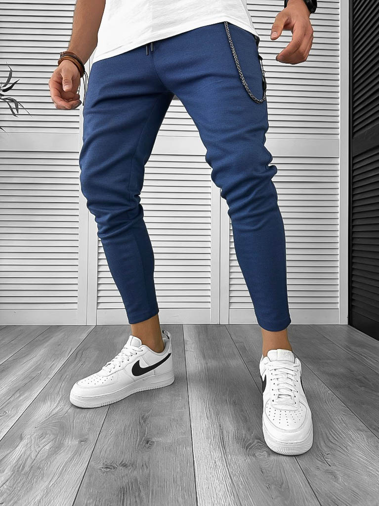 Pantaloni de trening albastri conici 12610 113-1.2-Pantaloni > Pantaloni de trening