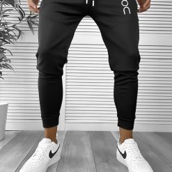 Pantaloni de trening negru conici 12260 K4-Pantaloni > Pantaloni de trening