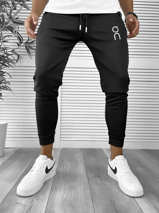 Pantaloni de trening negru conici 12260 K4-Pantaloni > Pantaloni de trening