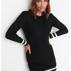Rochie-pulover mini cu striatii-FEMEI-IMBRACAMINTE/Rochii