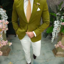 Sacou de barbati Slim Fit Verde SC829 3