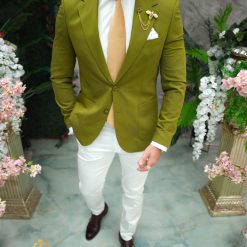 Sacou de barbati Slim Fit Verde SC829 4