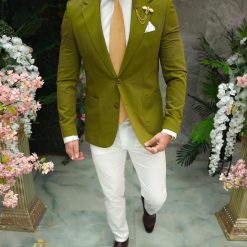 Sacou de barbati Slim Fit Verde SC829 5